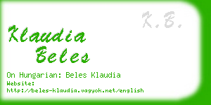 klaudia beles business card